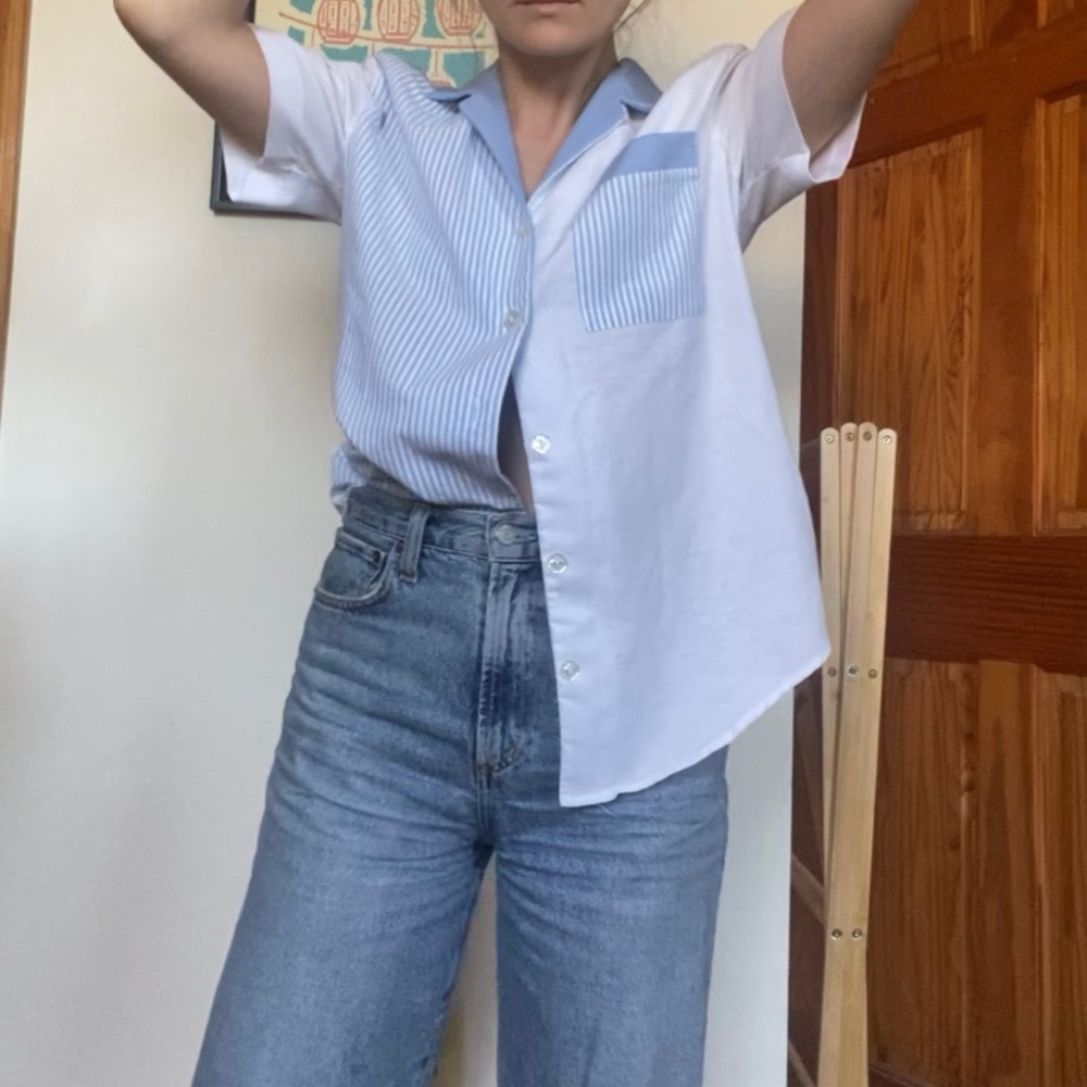 Vintage Colorblocked Button Up